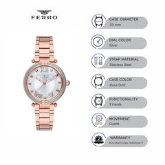 Ferro Quartz Women's Watch - F21046A-1100-C