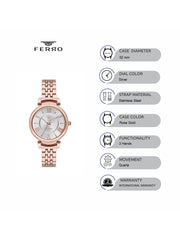 Ferro Quartz Women's Watch - F21065A-1113-C