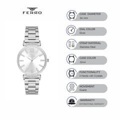 Ferro Crystals Quartz Women's Watch - F21082A-A
