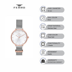 Ferro Quartz Women's Watch - F21087C-E