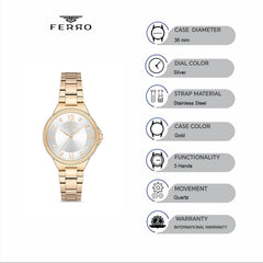 Ferro Quartz Women's Watch - F21135A-B