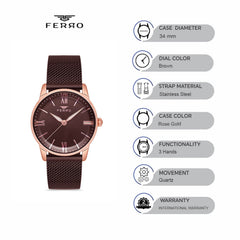 Ferro Quartz Women's Watch - F21182C-S