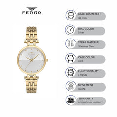 Ferro Quartz Women's Watch - F21203A-B