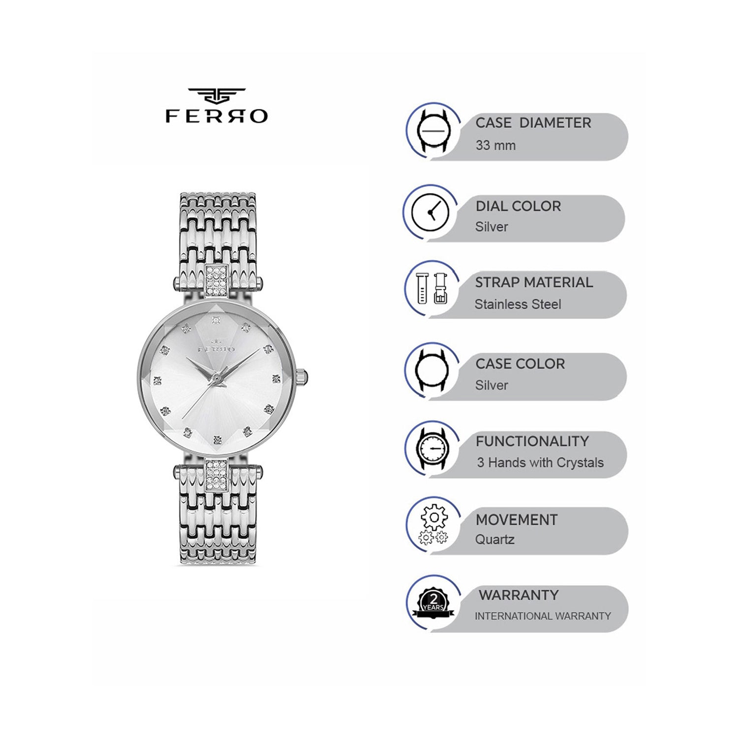Ferro Venedik Analog Watch for Women F21917A-A