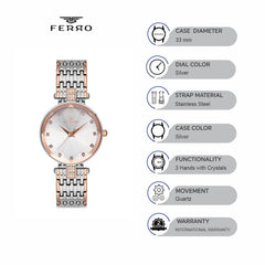 Ferro Crystals Quartz Women's Watch - F21917A-E