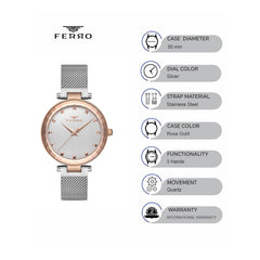 Ferro Quartz Women's Watch - F21926C-E