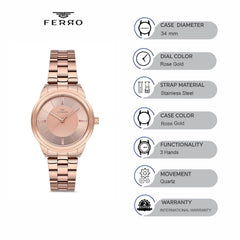 Ferro Quartz Women's Watch - F2991A-1119-C4