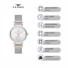 Ferro Quartz Women's Watch - F40084C-E