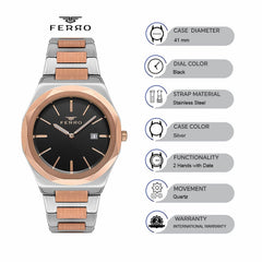 Ferro Quartz Men's Watch - F40092A-E
