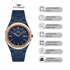 Ferro F40092A-T Lucca Analog Watch for Men