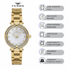 Ferro Quartz Women's Watch -  F40097A-B
