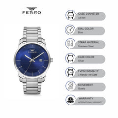 Ferro Quartz Men's Watch - F81883A-898-A3