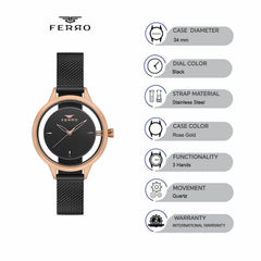 Ferro Quartz Women's Watch - FL21234C-R