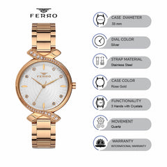 Ferro Quartz Women's Watch -  FL21254A-C