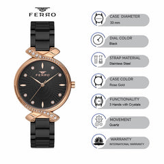 Ferro Quartz Women's Watch -  FL21254A-R
