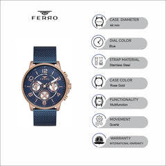 Ferro Quartz Multifunction Men's  Watch -  FM11146C-T