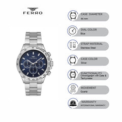 Ferro Chronograph & Tachymeter Men's Watch - FM11913A-A3
