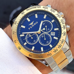 Ferro Chronograph & Tachymeter Men's Watch - FM11913A-D3