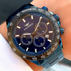 Ferro Chronograph & Tachymeter Men's Watch - FM11913A-ZA
