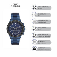 Ferro Chronograph & Tachymeter Men's Watch - FM11913A-ZA