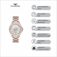 Ferro Multifunction Crystal Women's Watch - FM21140A-E