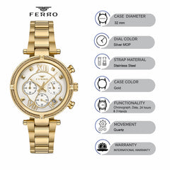 Ferro Chronograph Women's Watch -  FM4993A-B