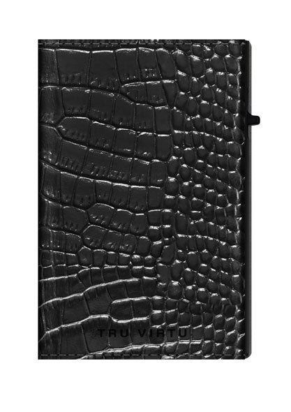 Tru Virtu 30104000208 Sleek Edition Black Animal Effect Pattern Wallet