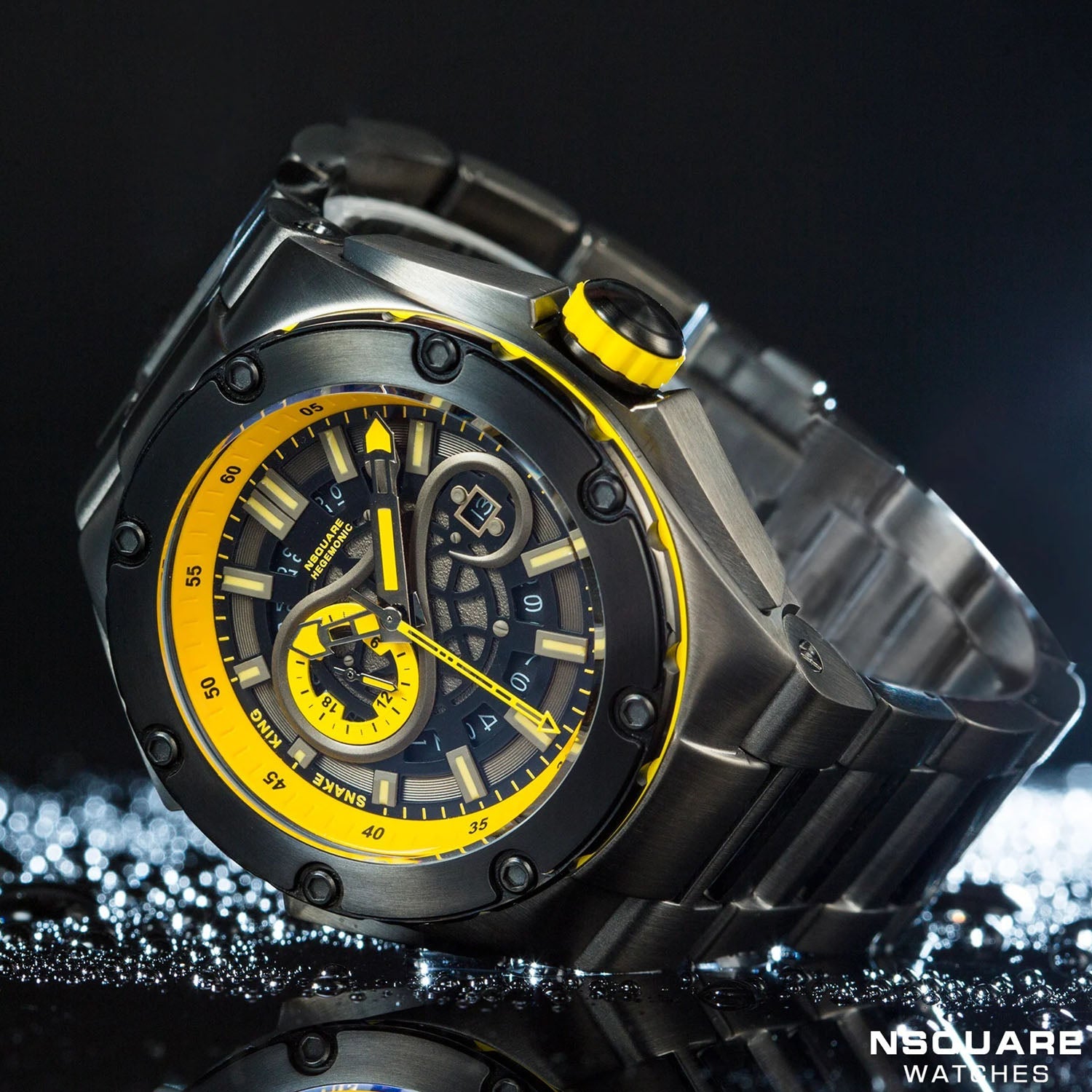 NSQUARE Snakeking Multifunction 21 Jewels Men's Watch - G0471-N10.3SS