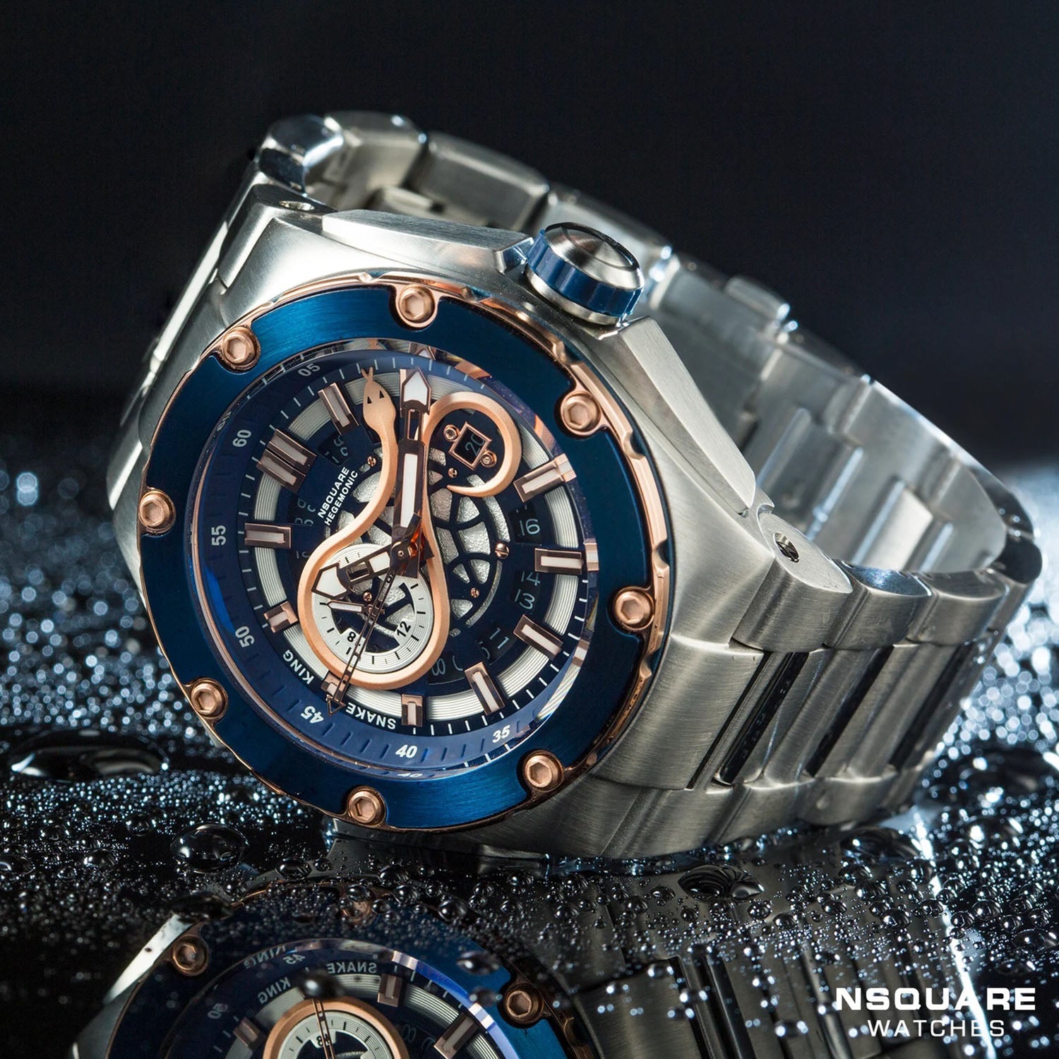 NSQUARE Snakeking Multifunction 21 Jewels Men's Watch - G0471-N10.4SS