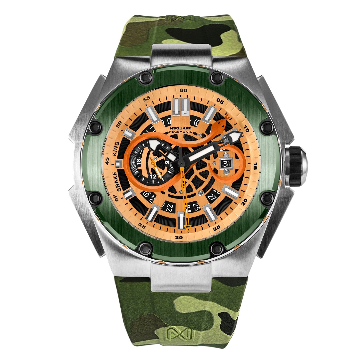 NSQUARE Snakeking Multifunction 21 Jewels Men's Watch - G0471-N10.9 Camo