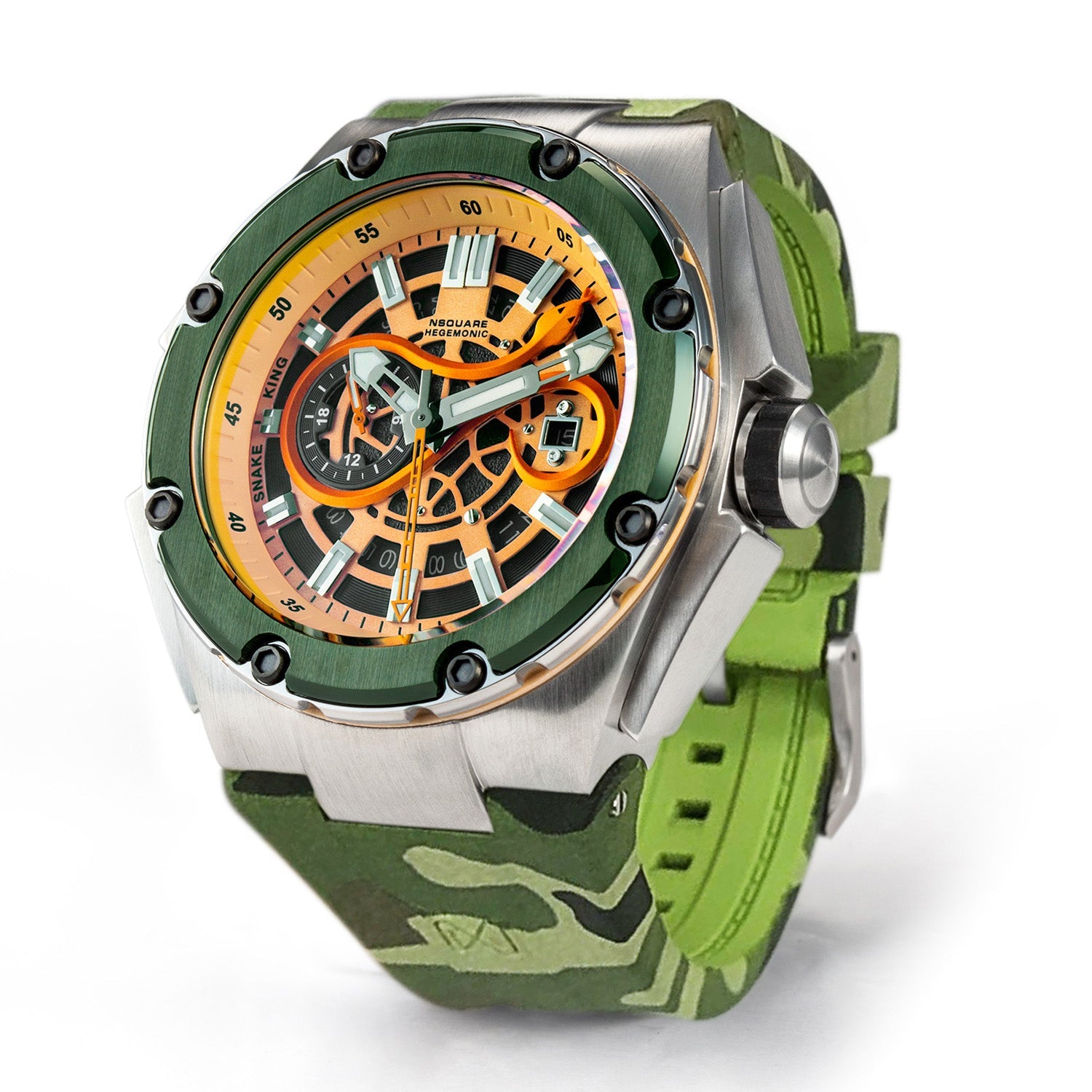 NSQUARE Snakeking Multifunction 21 Jewels Men's Watch - G0471-N10.9 Camo