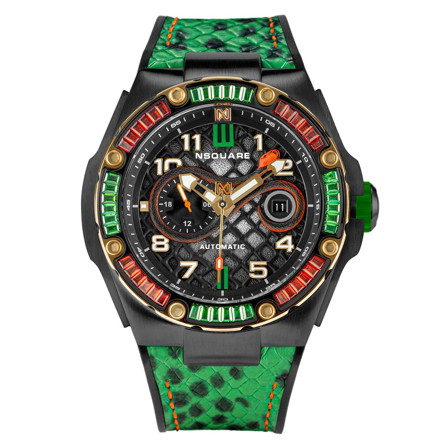 NSQUARE Snake Special Edition Automatic Swarovski Crystal Men's Watch - G0473-N51.5