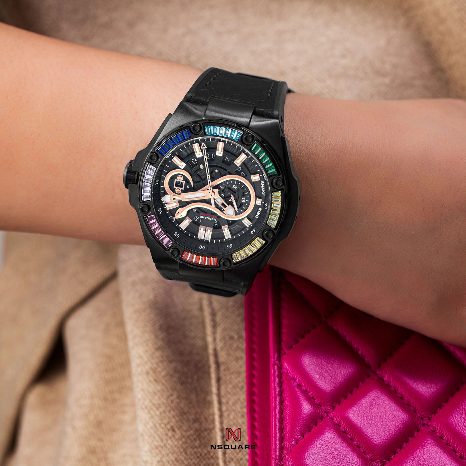 NSQUARE Snake Special Edition Limited Edition Swarovski Crystal Men's Watch - G0473-N51.8