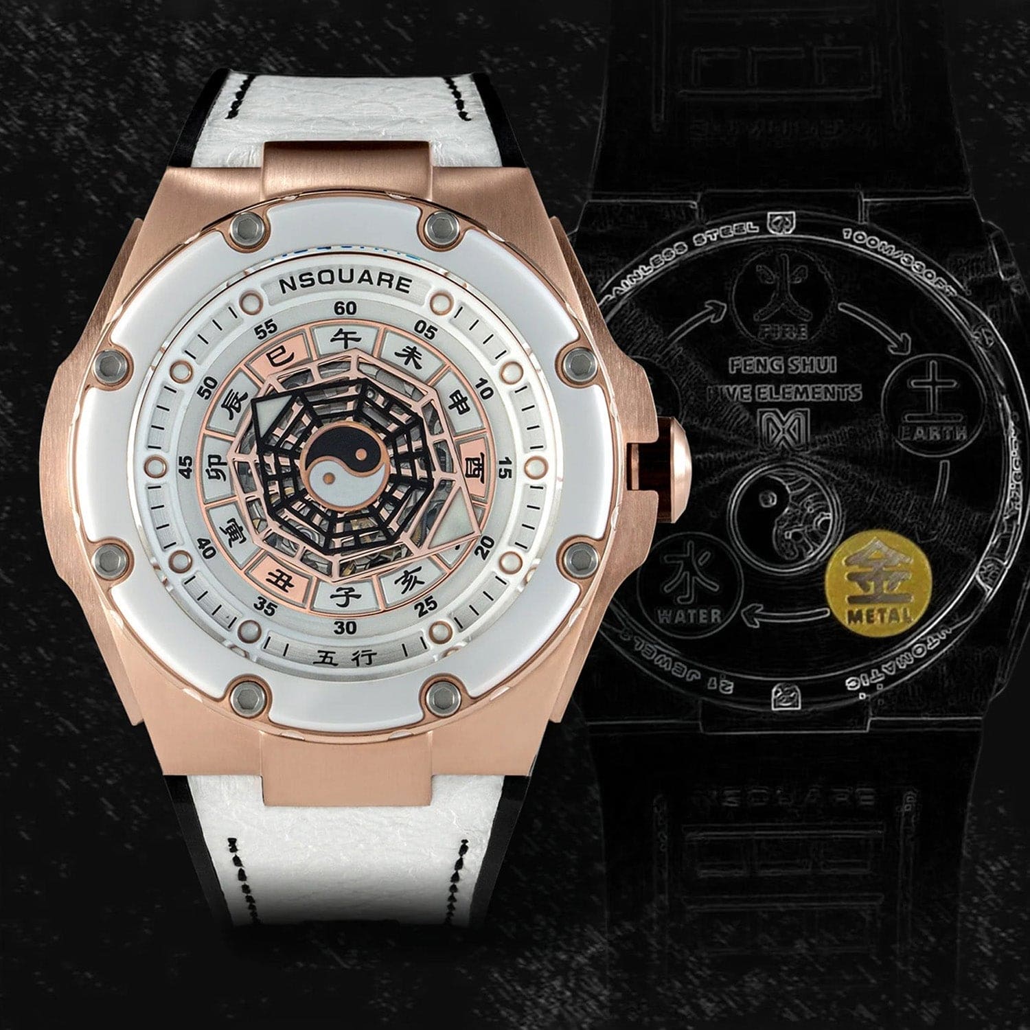 NSQUARE Five Elements Automatic 21 Jewels Men's Watch - G0473-N59.1