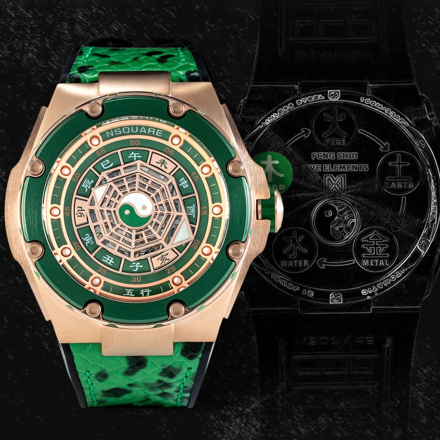 NSQUARE Five Elements Automatic 21 Jewels Men's Watch - G0473-N59.2