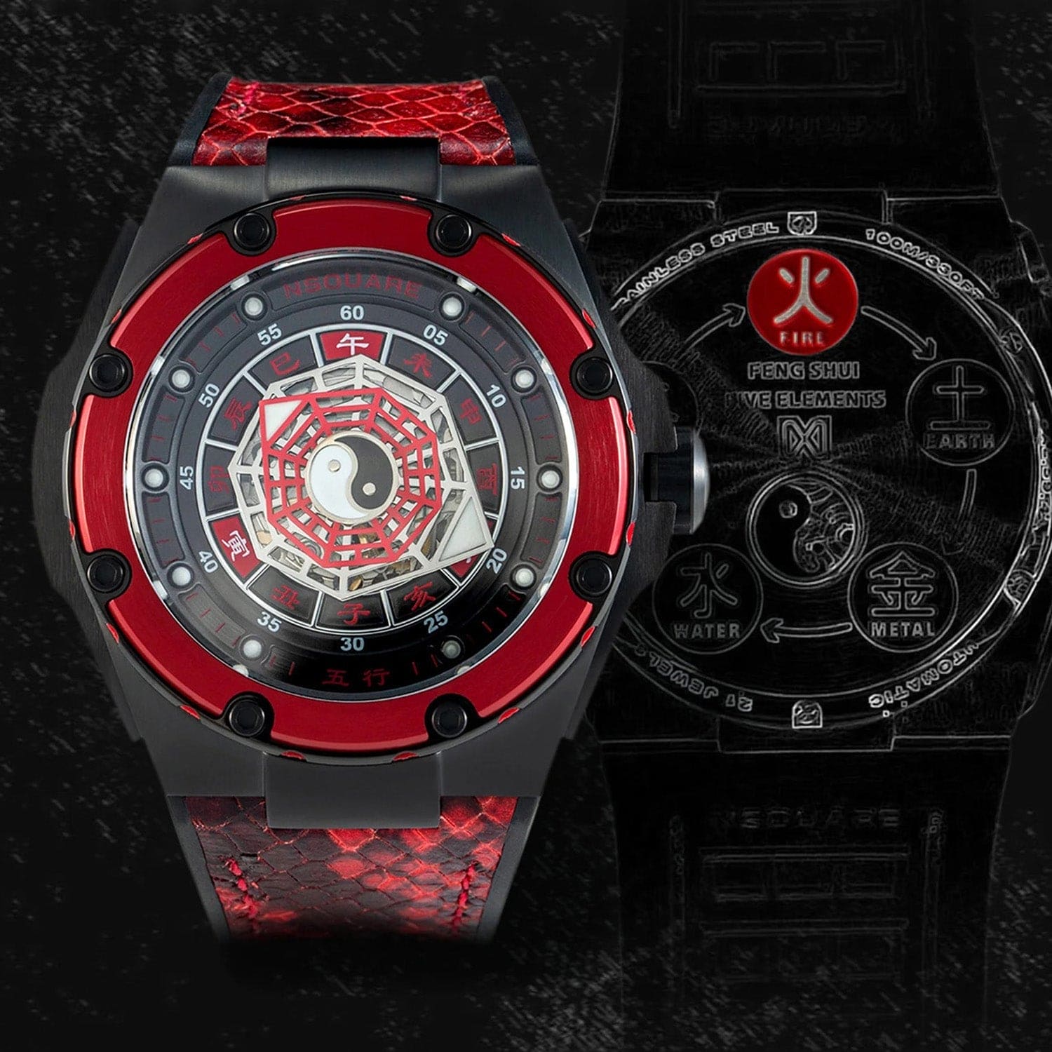 NSQUARE Five Elements Automatic 21 Jewels Men's Watch - G0473-N59.4