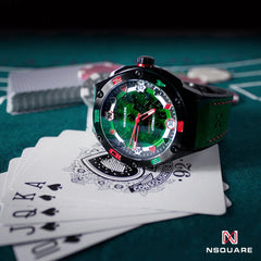 NSQUARE Casino Royale Limited Edition Automatic 21 Jewels Men's Watch - G0544-N40.1 GREEN STRAP