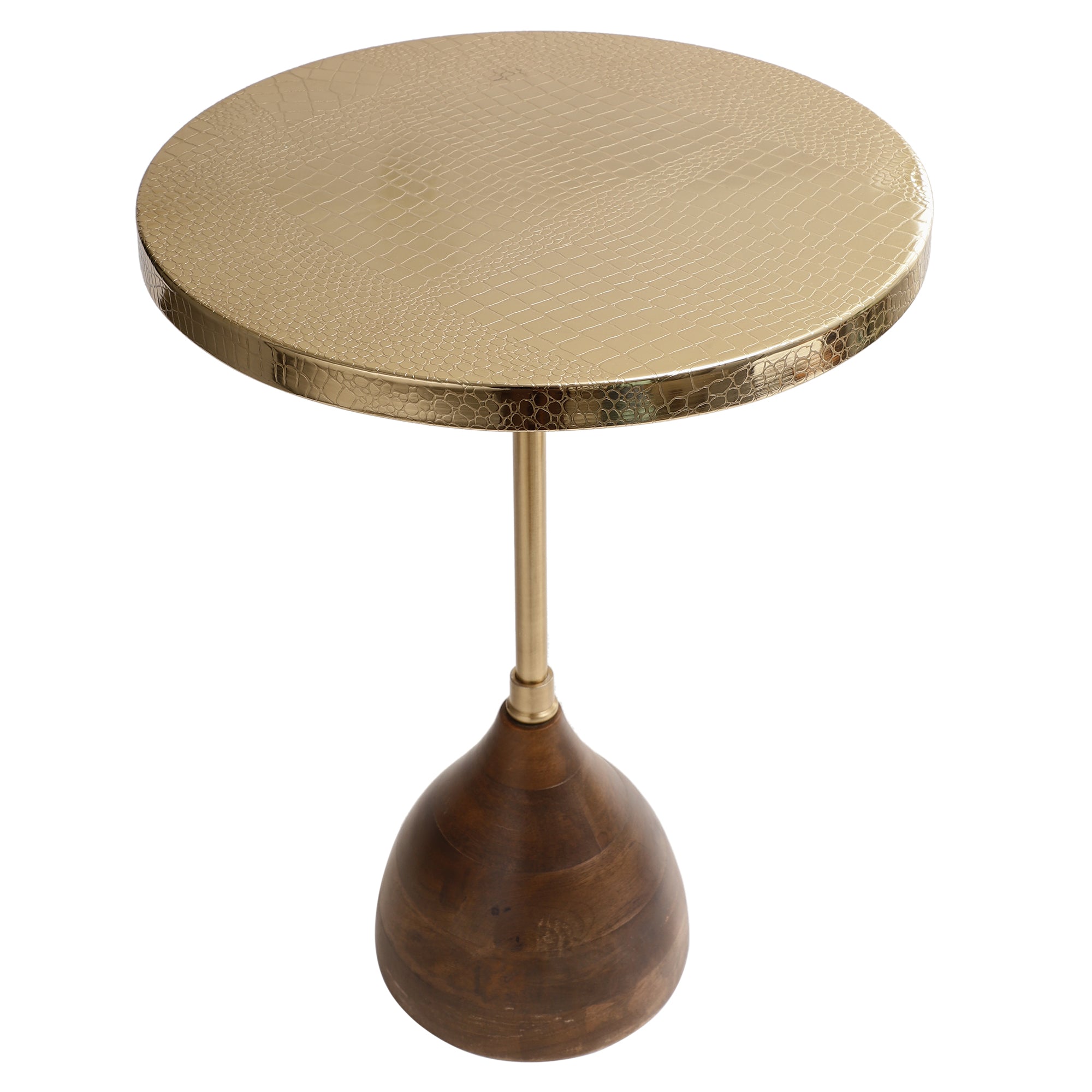 De Maison Decor Viotto Croc Pattern Side Table -  Gold 