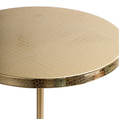 De Maison Decor Viotto Croc Pattern Side Table - Silver