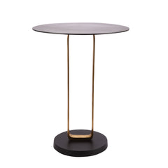 De Maison Decor Irwin Obsidian Side Table - Black top & base with Gold Body