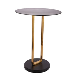 De Maison Decor Irwin Obsidian Side Table - Black top & base with Gold Body
