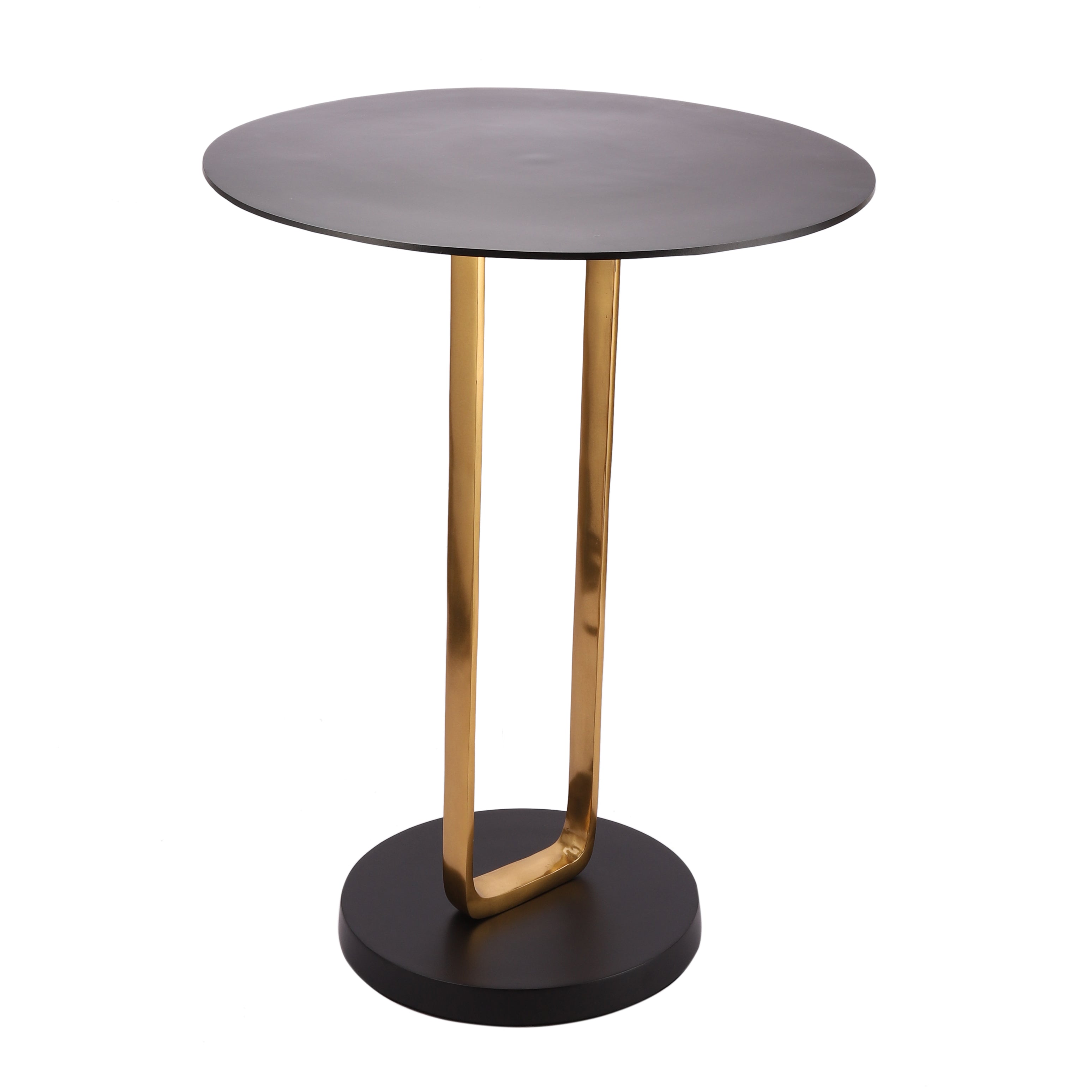 De Maison Decor Irwin Obsidian Side Table - Black top & base with Gold Body
