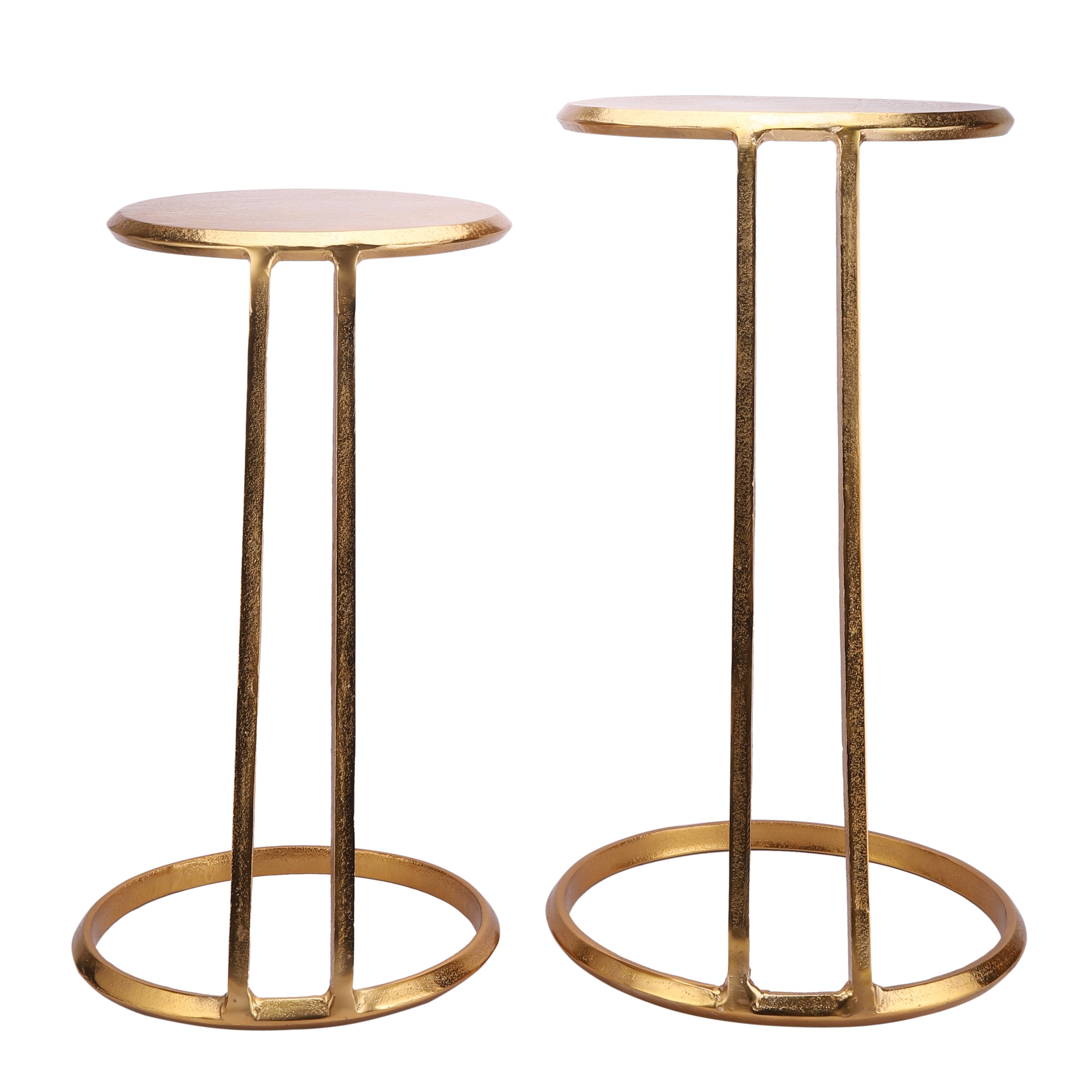 De Maison Decor Slanted Nesting Side Tables Set of 2 - Gold 