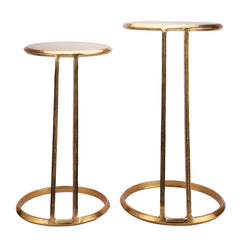De Maison Decor Slanted Nesting Side Tables Set of 2 - Gold
