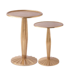 De Maison Decor Radiant Gold Duo Side Tables Set of 2 - Gold