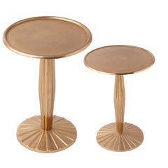 De Maison Decor Radiant Gold Duo Side Tables Set of 2 - Gold