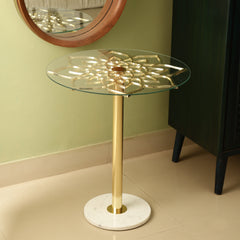 De Maison Decor Eden's Flower - Gold Side Table - Gold