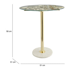 De Maison Decor Eden's Flower - Gold Side Table - Gold