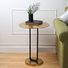 De Maison Decor Irwin Obsidian Side Table - Gold top & base with Black Body