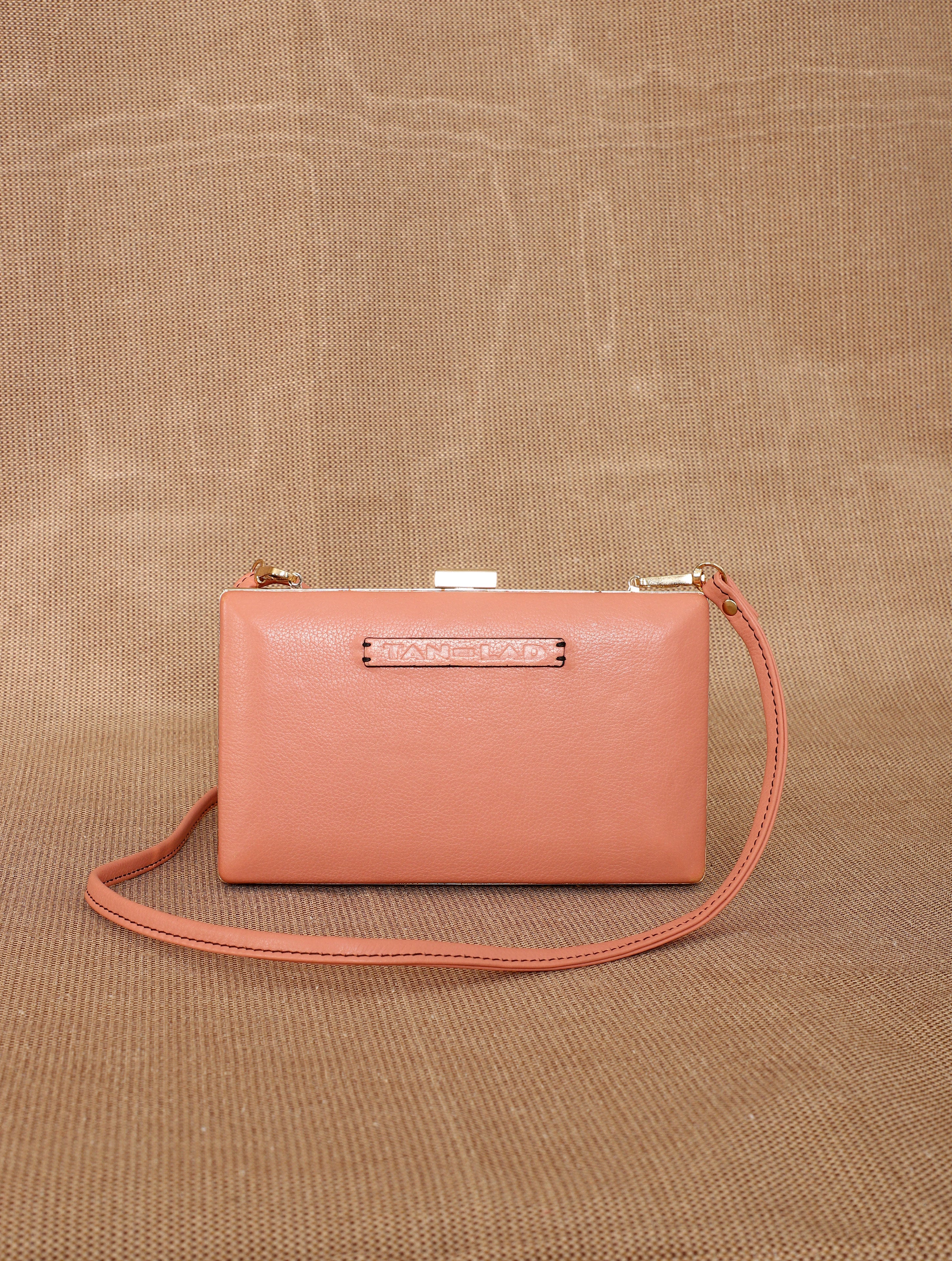 TAN LAD  Brick Clutch with Sling - Blush